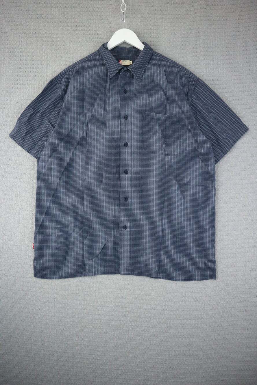 Levi's 2000's Y2K Red Tab Short Sleeve Grid Plaid Button Down Shirt Large